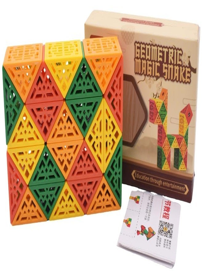 KITMEER Geometric Magic Snake Cube Twisty Puzzle Toys (24 Blocks), for Kids Age 6 Years & Up - Image 1